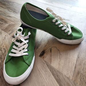 SeaVees Women's Monterey Sneaker Cactus Green Cotton Canvas Lace Up Sz 8.5